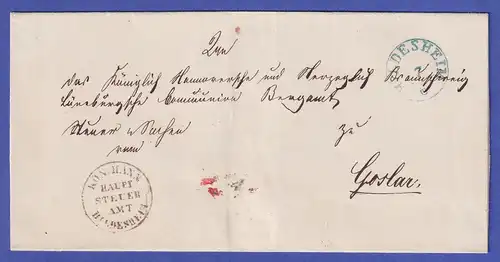 Hannover Vorphila-Brief mit blauem Einkreisstempel HILDESHEIM nach 1838