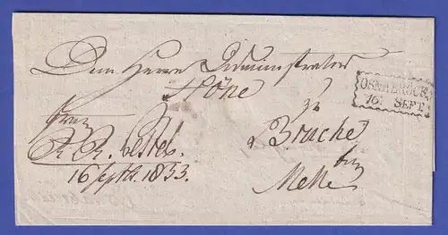 Hannover Vorphila-Brief mit Wellenrechteck-Stempel OSNABRÜCK 1833