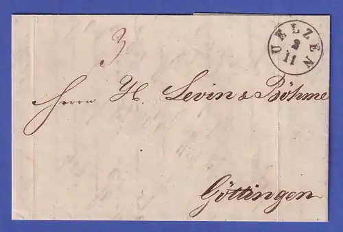 Hannover Vorphila-Brief mit Fingerhutstempel UELZEN 1840