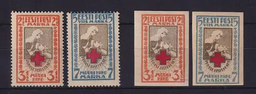 Estland 1921/22 Rotes Kreuz  Mi.-Nr. 29-30 A / B  postfrisch **