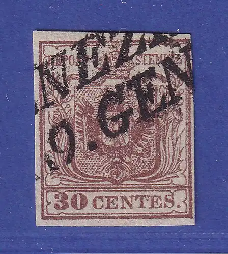 Österreich Lombardei Venetien Mi.-Nr. 4 XR geripptes Papier O gepr. ZENKER BPP