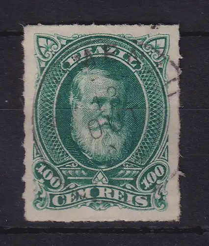 Brasilien 1877 Kaiser Dom Pedro II. 100 Reis Mi.-Nr. 42 gestempelt