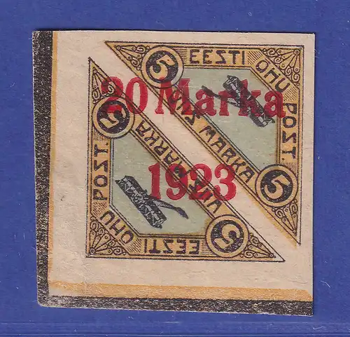 Estland 1923 Flugpostmarke Doppelstück mit Aufdruck Mi.-Nr. 44 B b postfrisch **