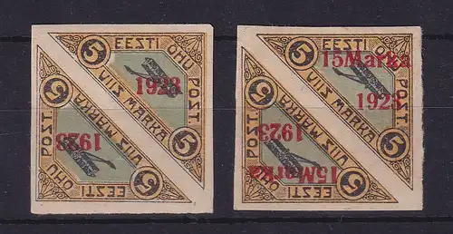 Estland 1923 Flugpostmarken Paare mit Aufdruck Mi.-Nr. 41-42 b **