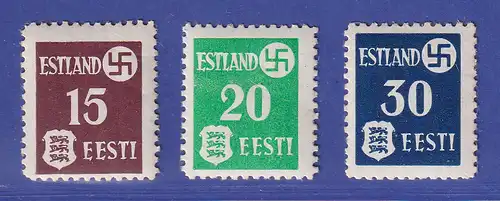 Dt. Besetzung 2. WK Estland Landespost Mi.-Nr. 1-3 x gestrichenes Papier **