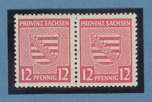 SBZ Provinz Sachsen Mi.-Nr. 79bY im Paar mit 79aY, ** Attest Bodo Ströh BPP  