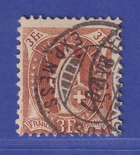 Schweiz 1906 Stehende Helvetia 3 Franken  Mi.-Nr. 80 C gestempelt