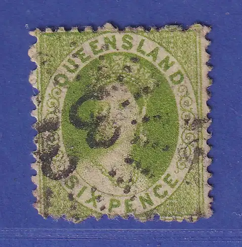 Australische Staaten Queensland 1863 Queen Victoria Mi.-Nr. 16 C gestempelt