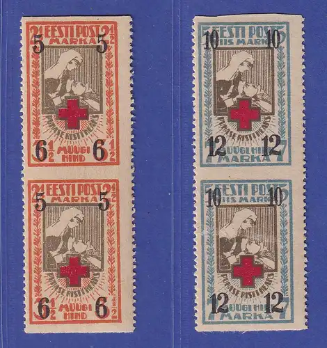 Estland 1926 Rotes Kreuz  Mi.-Nr. 60-61 je vert. Paar, waagerecht ungezähnt **
