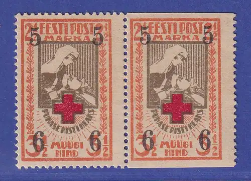 Estland 1926 Rotes Kreuz  Mi.-Nr. 60 Uw waag. Paar postfrisch ** / MNH
