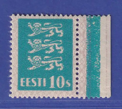 Estland 1929 Wappenlöwe  Mi.-Nr. 79 b rechtes Randstück   ** / MNH