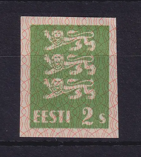 Estland 1928 Wappenlöwe  Mi.-Nr. 75 U  postfrisch ** / MNH