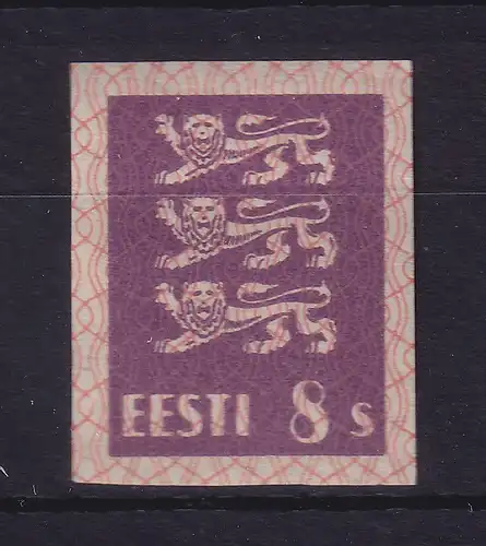 Estland 1928 Wappenlöwe  Mi.-Nr. 78 U  postfrisch ** / MNH