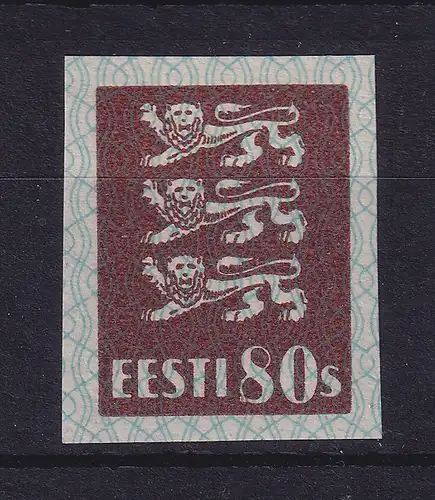 Estland 1928 Wappenlöwe  Mi.-Nr. 86 U  postfrisch ** / MNH