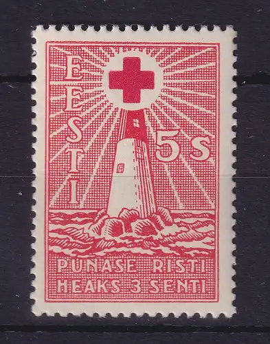 Estland 1931 Rotes Kreuz mit Leuchtturm  Mi.-Nr. 91 postfrisch ** / MNH