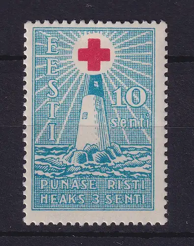 Estland 1931 Rotes Kreuz mit Leuchtturm  Mi.-Nr. 92 postfrisch ** / MNH