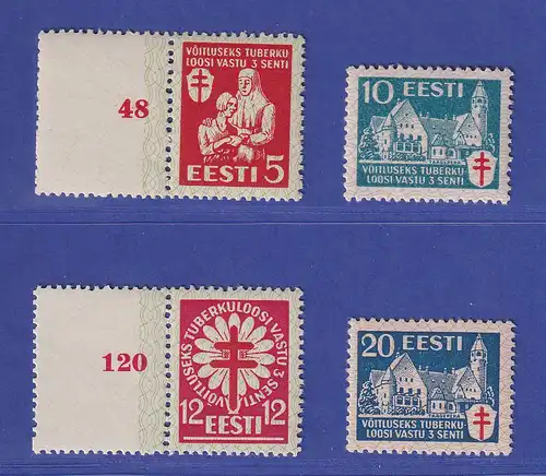 Estland 1933 Tuberkulosebekämpfung  Mi.-Nr. 102-105 postfrisch ** / MNH