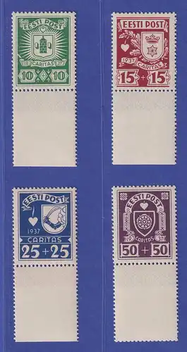 Estland 1937 Gemeinschaftshilfe Stadtwappen  Mi.-Nr. 127-130 mit Leerfeldern **