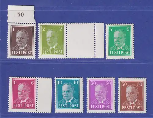 Estland 1936 Staatspräsident Päts  Mi.-Nr. 113-119  postfrisch ** / MNH