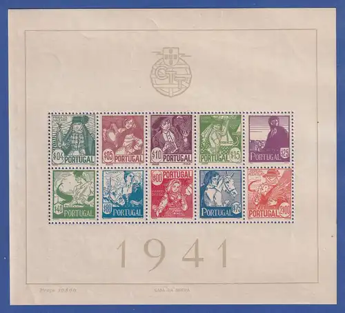 Portugal 1941 Blockausgabe Volkstrachten Mi.-Nr. Block 4 postfrisch **