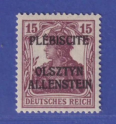 Dt. Abstimmungsgebiete Allenstein 1920 Mi.-Nr. 4 Ia Siegesmarke ** gpr. MIKULSKI