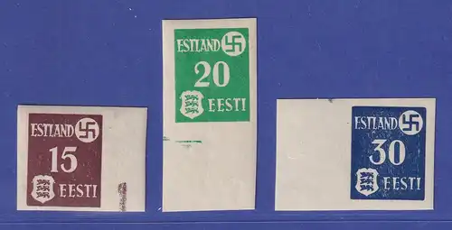 Dt. Besetzung 2. WK Estland 1941 Landespost  Mi.-Nr. 1-3 y U  postfrisch **