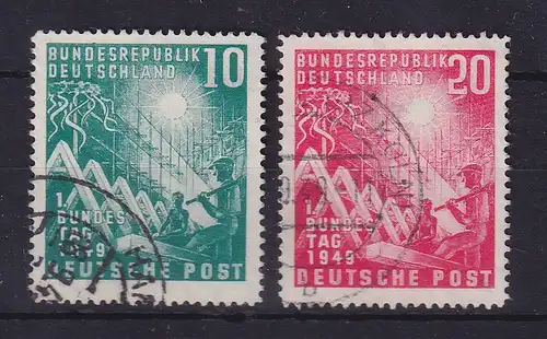 Bundesrepublik 1949 Eröffnung des Bundestags  Mi.-Nr. 111-112  gestempelt