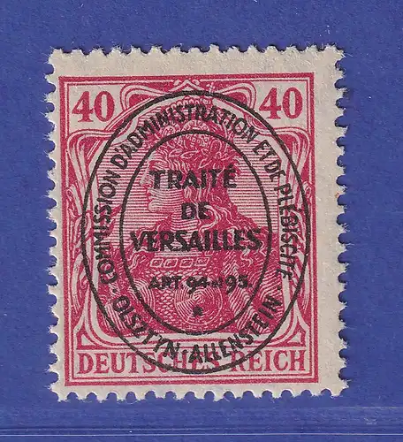 Dt. Abstimmungsgeb. Allenstein Nicht ausgegebene Marke Mi.-Nr. I ** BPP-gpr. 