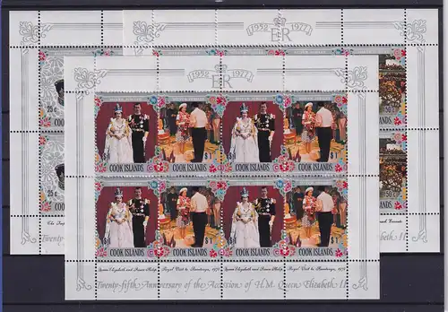 Cook Islands 1977 Thronjubiläum Elisabeth II. Mi.-Nr. 518-523 Kleinbogensatz **