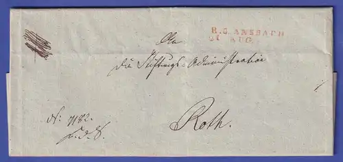 Bayern Vorphila-Brief mit Rayon-Stempel R.3.ANSBACH 1817