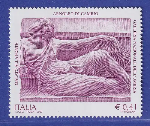 Italien 2002 Kranker an der Quelle, Skulptur v. Arnolfo di Cambio Mi.-Nr.2833 **