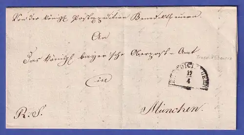 Bayern Vorphila-Brief mit Halbkreisstempel BENEDICTBEUERN nach München 1837