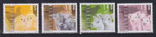 Schweiz 2013 Tiere auf dem Bauernhof Mi.-Nr. 2309-12 Satz 4 Werte **