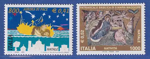 Italien 2001 Weihnachten Mi.-Nr. 2798-99 **