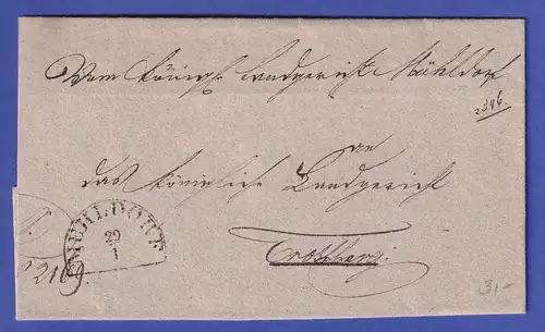 Bayern Vorphila-Brief mit Halbkreisstempel MÜHLDORF nach Trostberg 1849