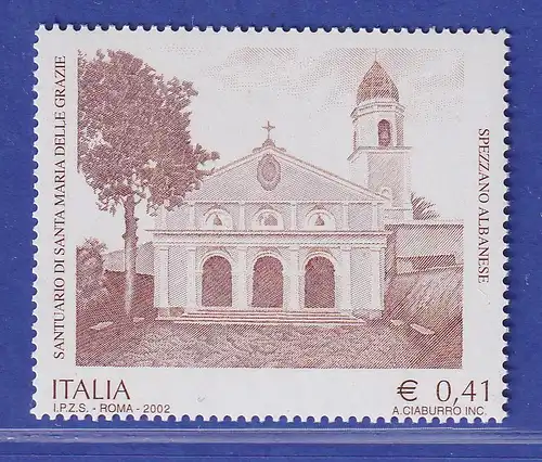 Italien 2002 Kirche Santa Maria delle Grazie, Spezzano Albanese Mi.-Nr. 2838 **