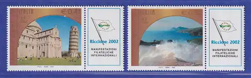 Italien 2002 Internationale Briefmarkenmesse RICCIONE '02 Mi.-Nr. 2860-61 **