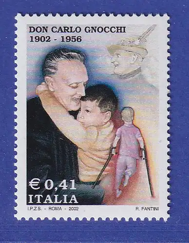 Italien 2002 Don Carlo Gnocchi, katholischer Prister Mi.-Nr. 2879 **