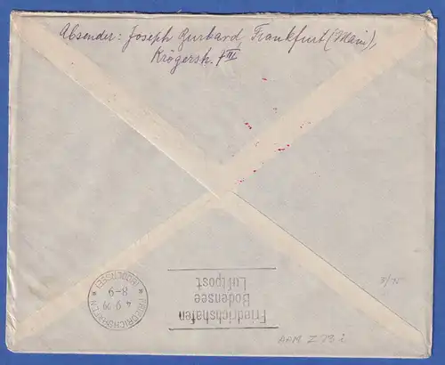 Dt. Reich Zeppelin Weltrundfahrt 1929 kpl. Rundfahrt Brief mit 14RM Porto 