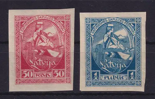 Latvija / Lettland 1920 Volksvertretung Mi.-Nr. 42-43 B * / MLH (fast **)