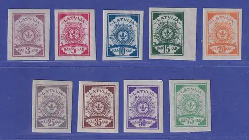 Latvija / Lettland 1919  Zweig und Blätter Mi.-Nr. 6-14 C  ** / MNH