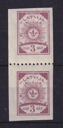 Latvija / Lettland 1919 Zweig und Blätter Mi.-Nr. 15 B senkr. Paar ** / MNH