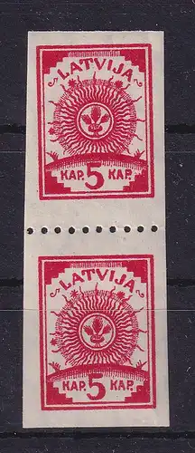 Latvija / Lettland 1919 Zweig und Blätter Mi.-Nr. 16 B senkr. Paar ** / MNH