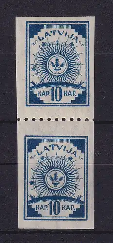 Latvija / Lettland 1919 Zweig und Blätter Mi.-Nr. 17 B senkr. Paar ** / MNH