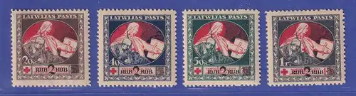 Latvija / Lettland 1921 Freimarken mit Aufdruck  Mi.-Nr. 65-68 y ** / MNH