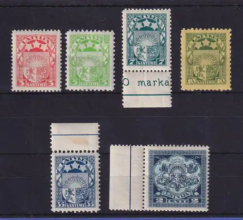 Latvija / Lettland 1929-32 Staatswappen  Mi.-Nr. 171-176 ** / MNH