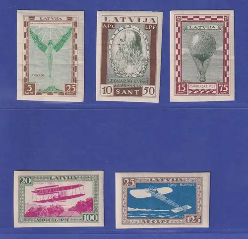 Latvija / Lettland 1932 Flieger-Hilfsfonds  Mi.-Nr. 210-214 B  ** / MNH