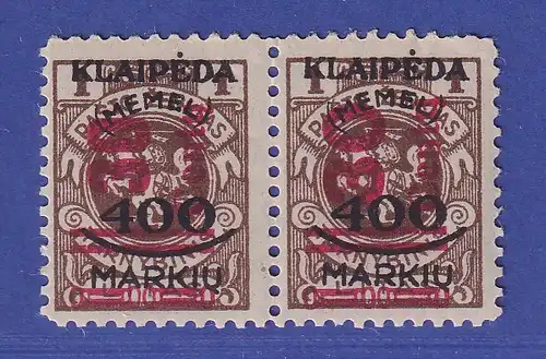 Memelgebiet 1923 Freimarken mit Aufdruck Mi.-Nr. 232 III und II Paar ** / MNH