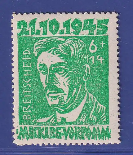 SBZ Mecklenburg-Vorpommern 1945 R. Breitscheid Mi.-Nr. 20 b ** gpr. KRAMP BPP