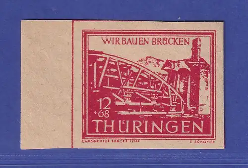 SBZ Thüringen 1946 Brückenbau Mi.-Nr. 113 b y ** gpr. STRÖH BPP